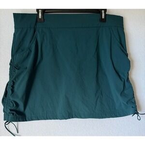 Columbia Skort Women XL Green Stretch Drawstring Hem Outdoor Activewear